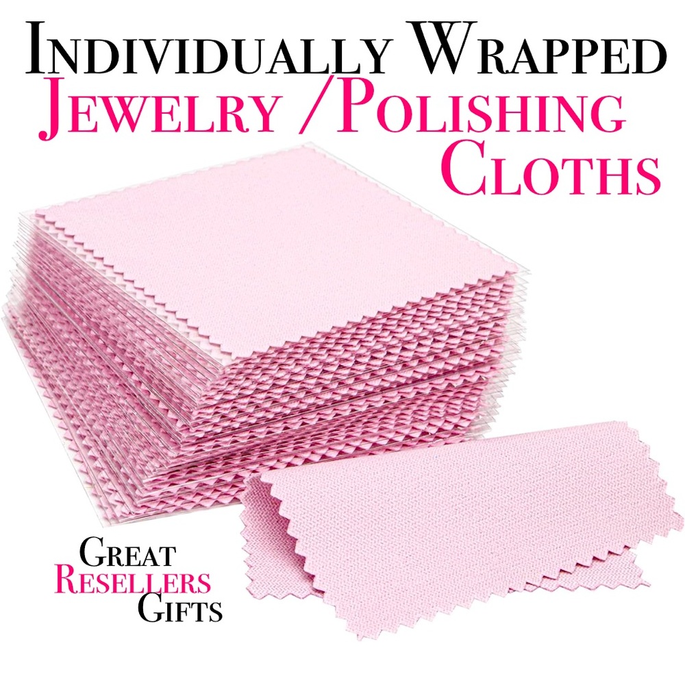 Individually Wrapped Blank Jewelry Cleaning Polishing Cloths Resin, Glasses Lot